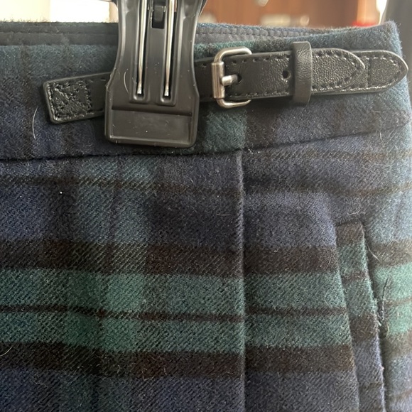 LL Bean wool skirt hunter green and navy plaid size 8 - Picture 2 of 2